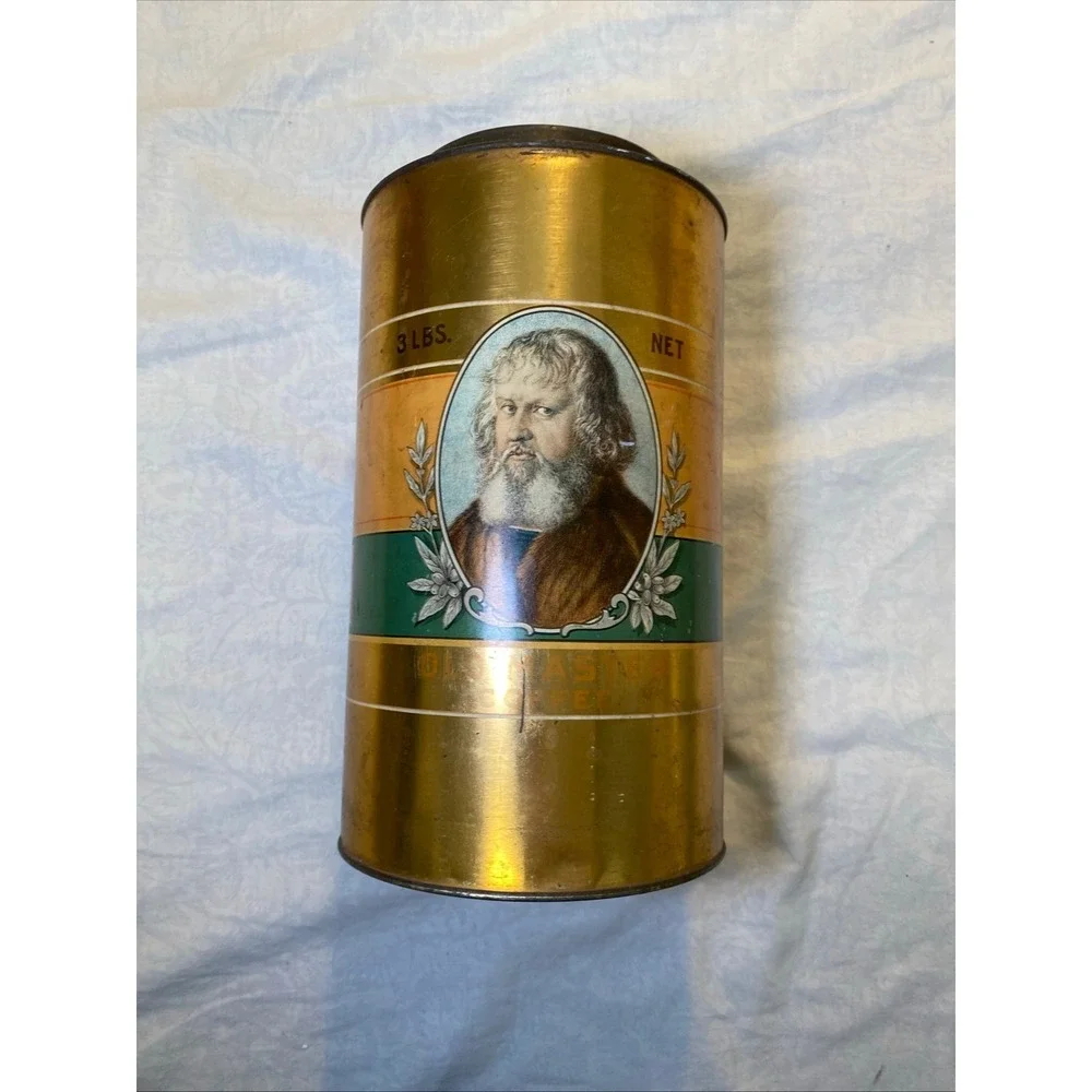 Antique Old Master Coffee Tin 3 Lb BB Co Blodgett Beckley Royal Tender Steel Cut